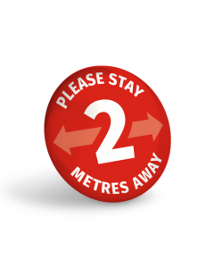 Please Stay 2 Metres Away (Pack of 10) Red