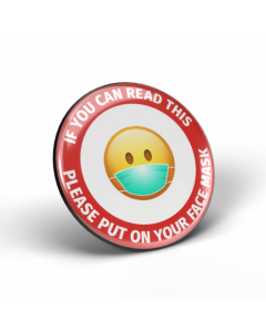 If you can read this, please put on your face mask emoji badge (Pack of 2)