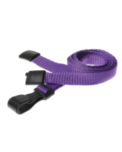 Plain Purple Lanyards with Plastic J Clip (Pack of 10)