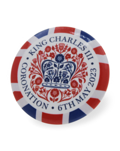 King Charles III Coronation 2023 Button Badge With Border (Pack of 20)
