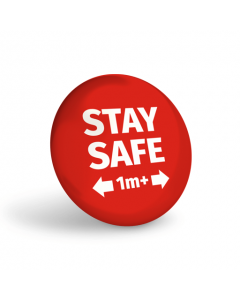 Stay Safe 1+ Metre Badge (Pack of 10) Red