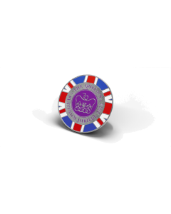 The Queen's Platinum Jubilee Enamel Badge With Flag  Border