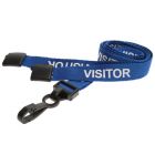 Blue Visitor Lanyards with Plastic J Clip (Pack of 100)