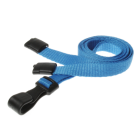 Plain Light Blue Lanyards with Plastic J Clip (Pack of 10)