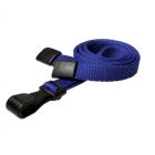 Plain Navy Blue Lanyards with Plastic J Clip (Pack of 10)