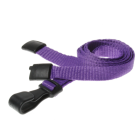 Plain Purple Lanyards with Plastic J Clip (Pack of 10)